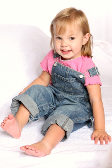 Little girl in pink shirt